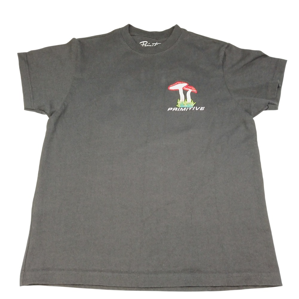 Primitive Skateboarding Mens Medium Black Mushroom Dreaming Is Free Graphic Tee